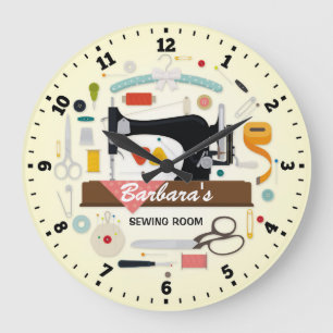 Machine à coudre horloge murale personnalisable