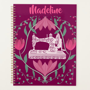 Machine à coudre vintage : personnalisé Fuschia fl