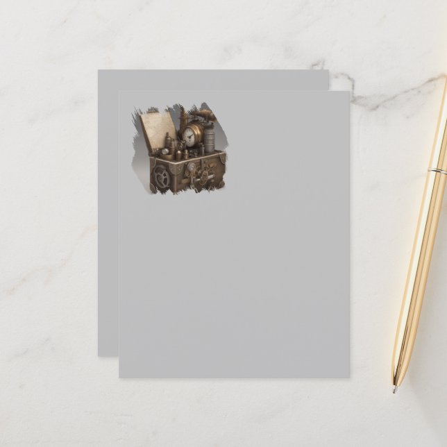 Machine à temps Steampunk - Vintage coffre au trés (Devant/Arrière en situation)