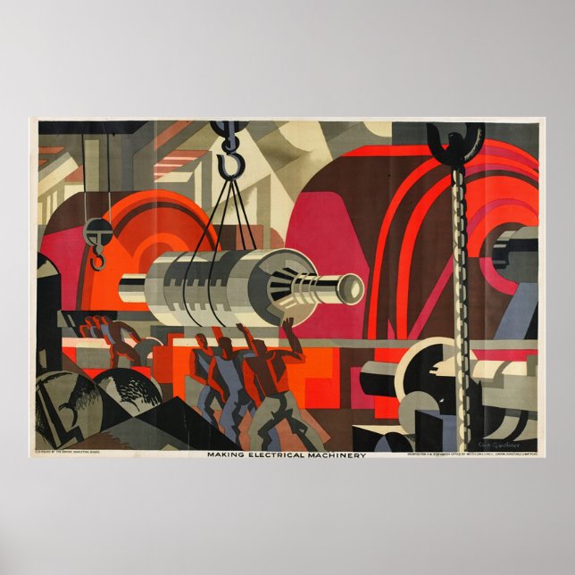 machine électrique affiche industrielle (Devant)