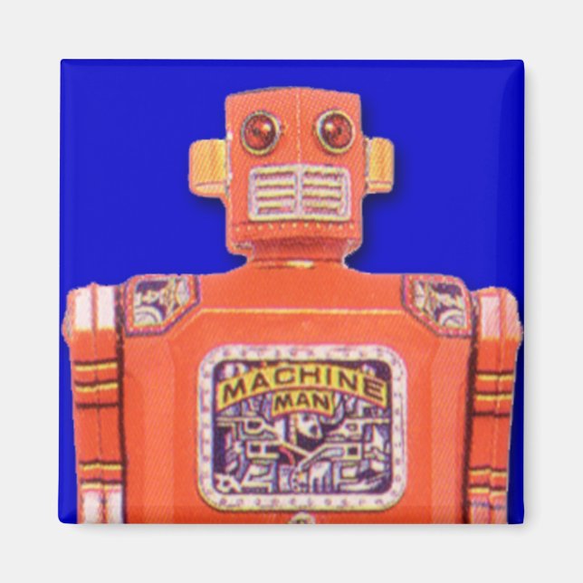 Machine Man Toy Robot Carré Magnet (Devant)
