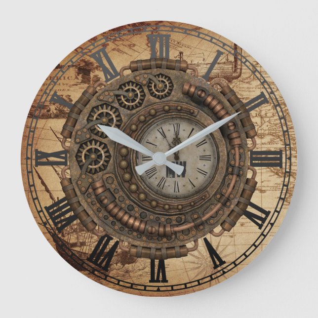 Machines à horloge industrielle Steampunk Carte Vi (Recto)