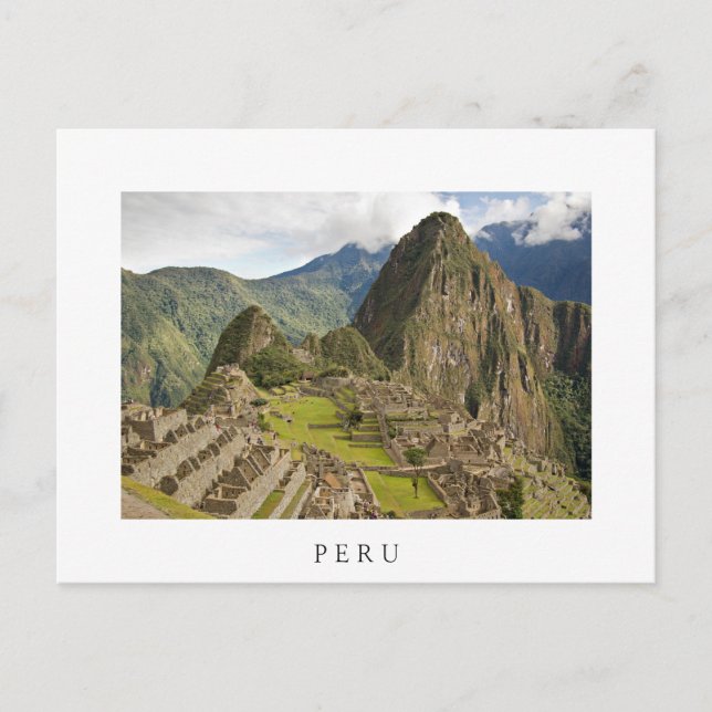 Machu Picchu, inca ville au Pérou carte postale bl (Devant)