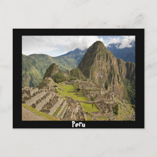 Machu Picchu, inca ville au Pérou carte postale no