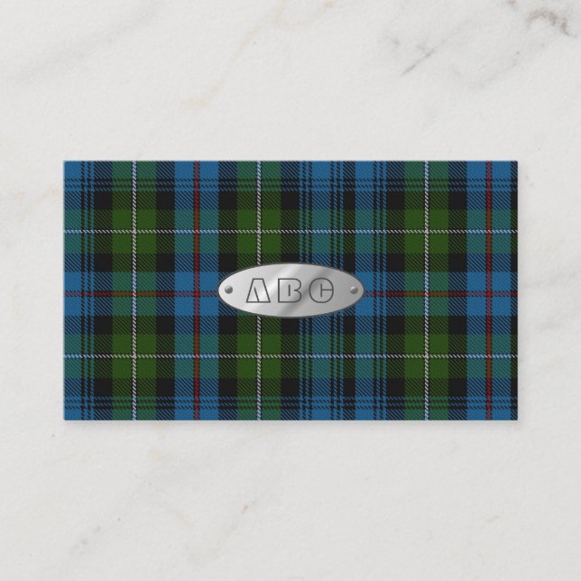 MacKenzie Tartan Monogram Cartes de visite (Devant)