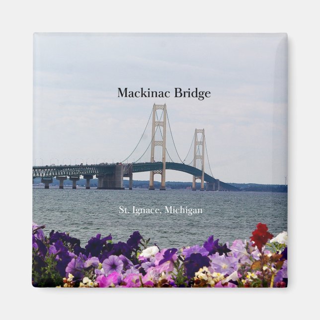Mackinac Bridge St. Ignace spring magnet (Devant)