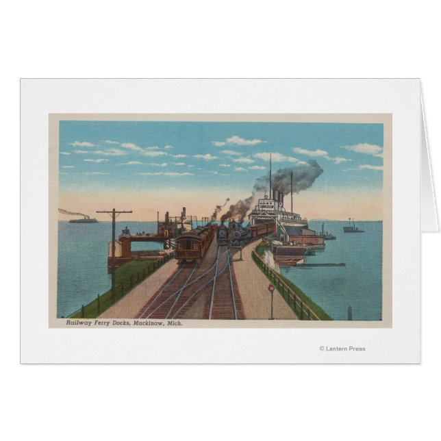 Mackinaw City, MI - Vue des quais de ferries (Devant horizontal)