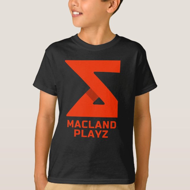 Macland Playz Official Merch Unisex Black T-Shirt (Devant)