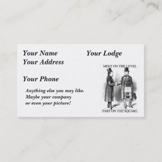 Maçons rencontrant le nom ou le carte de visite