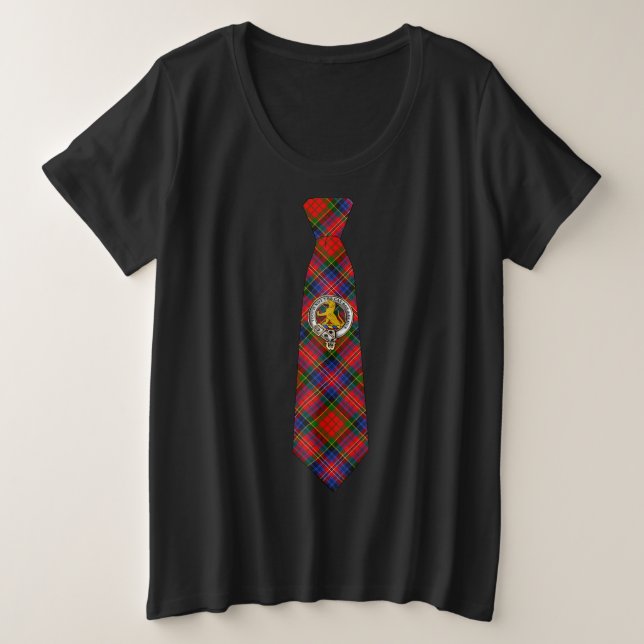 Macpherson Tartan Necktie T-Shirt w/Badge Plus (Design devant)