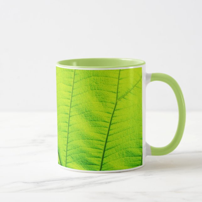 Macro feuille verte Mug (Droite)