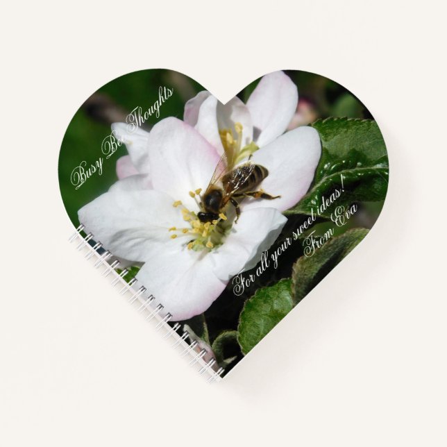 Macro Photo de Fleur de Pommier & Abeille | Cahier (Devant)