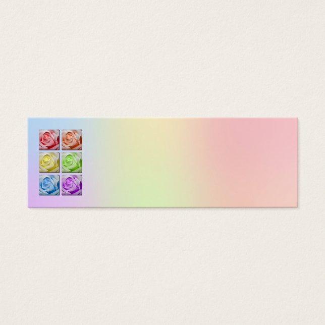 Macro Rainbow Rose Mariage Carte de lieu (Devant)