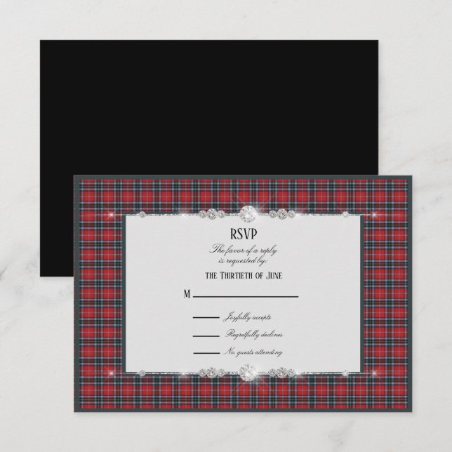 MacTavish Modern Scottish Tartan RSVP (Devant / Derrière)