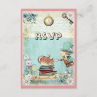 Mad Hatter & Cat RSVP Apportez un Baby shower de l
