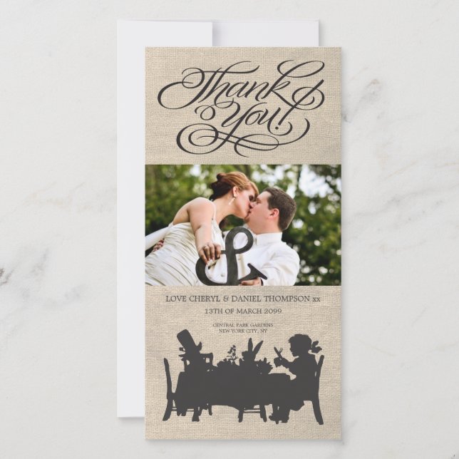 Mad Hatter Tea Party Mariage Carte photo Merci (Devant)