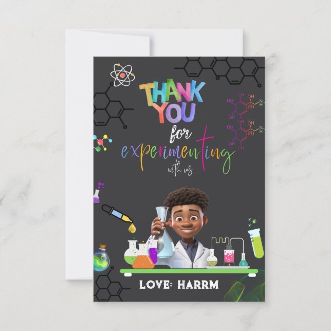 Mad Science Anniversaire carte de remerciements (Devant)