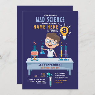 Mad Science Anniversaire Fête Invitation