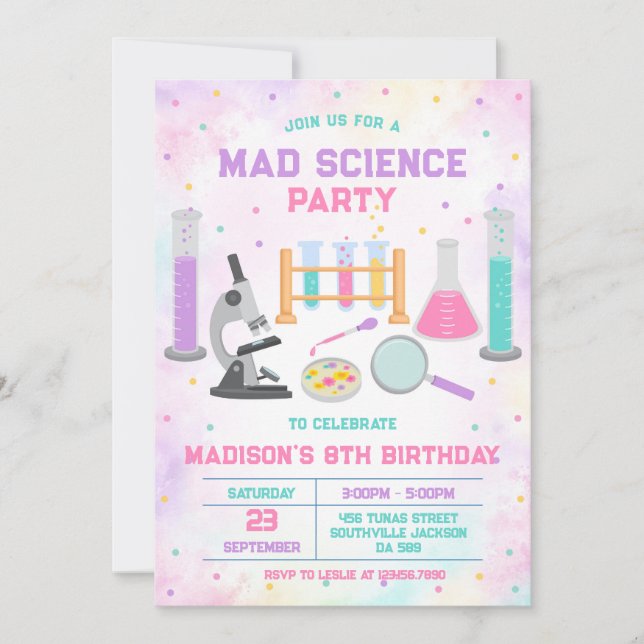 Mad Science Experiment Birthday Party Invitation (Devant)
