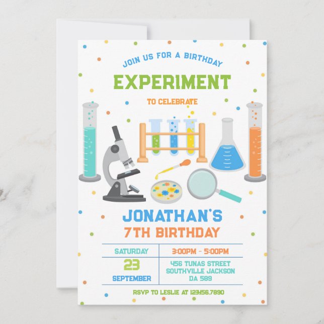 Mad Science Experiment Birthday Party Invitation (Devant)