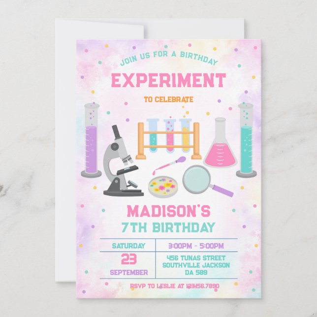 Mad Science Experiment Birthday Party Invitation (Devant)