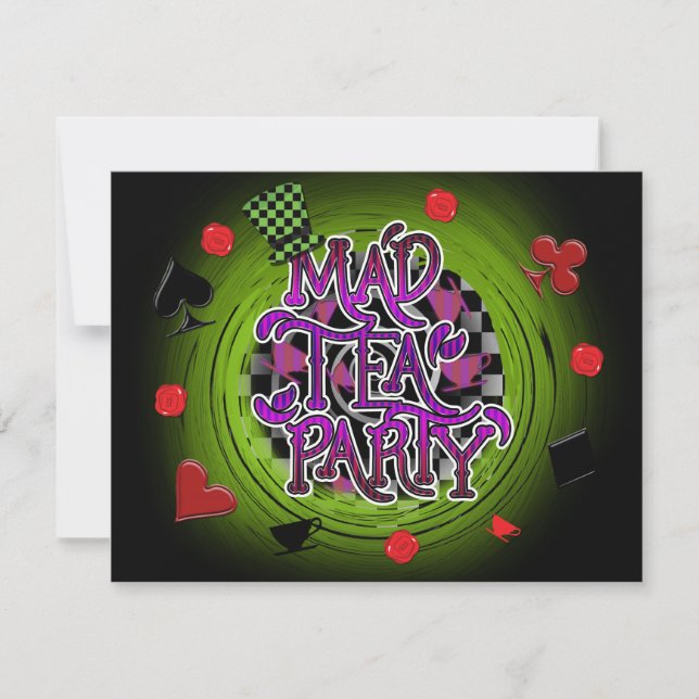MAD TEA PARTY Swirl Wonderland Party Invitation (Devant)