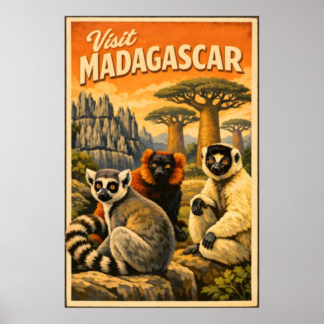 Madagascar - Vintage Travel Poster (Devant)
