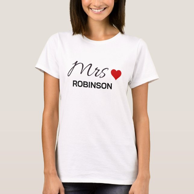 Madame Black Script T-Shirt personnalisé avec mono (Devant)