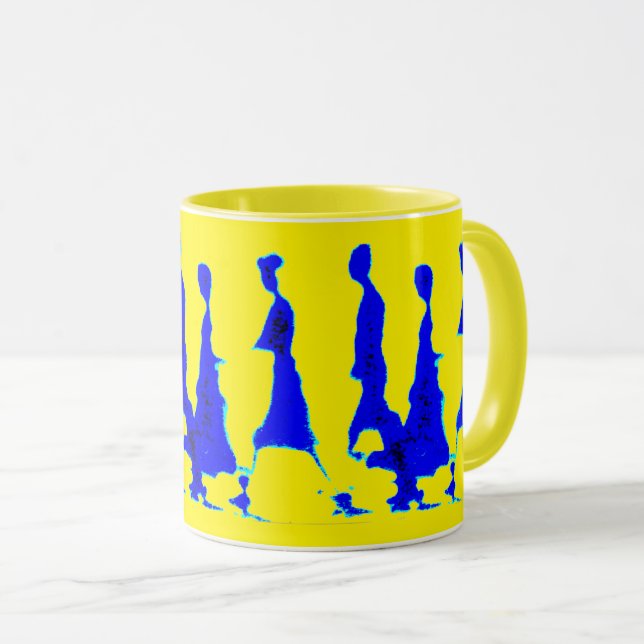 Madame bleue et jaune Mug (Devant droit)