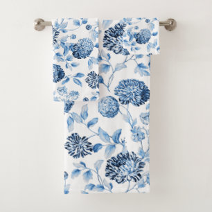 Madame Blue Modern Vintage Botanical Toile floral