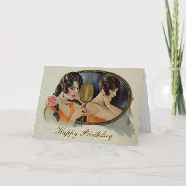 Madame dans la carte d'anniversaire d'années '20 (Devant)