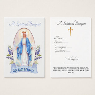 Madame de carte sainte de prière de bouquet