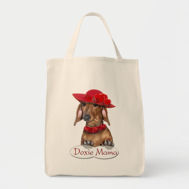 Madame de Doxie dans le sac à provisions rouge (Devant)