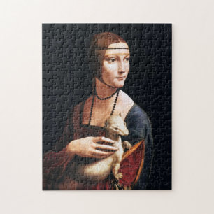 Madame de Leonardo da Vinci avec un puzzle de