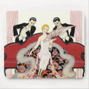 Madame élégante dans le tapis de souris d'art déco