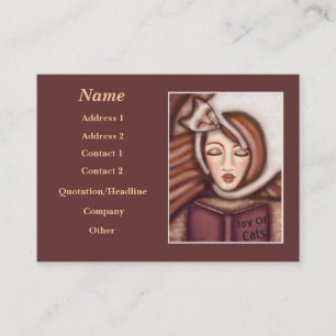 Madame et son carte de visite de chat siamois