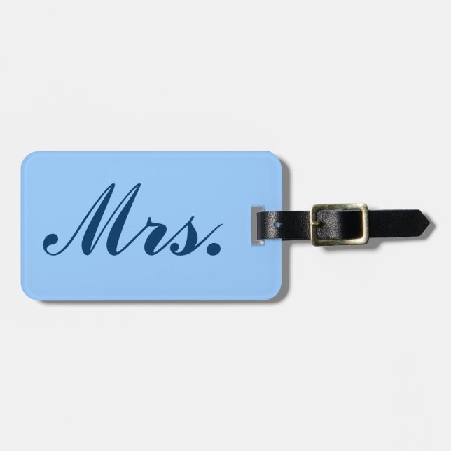 Madame, Étiquette de bagage à défilement en bleu (Devant horizontal)