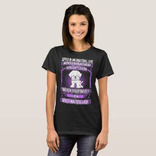 Madame folle Tshirt de chien maltais d'amour sans