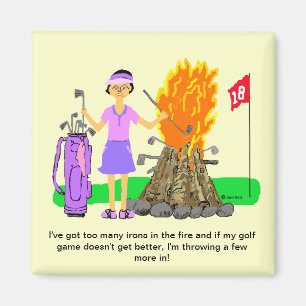 Madame Golf Cartoon Magnet