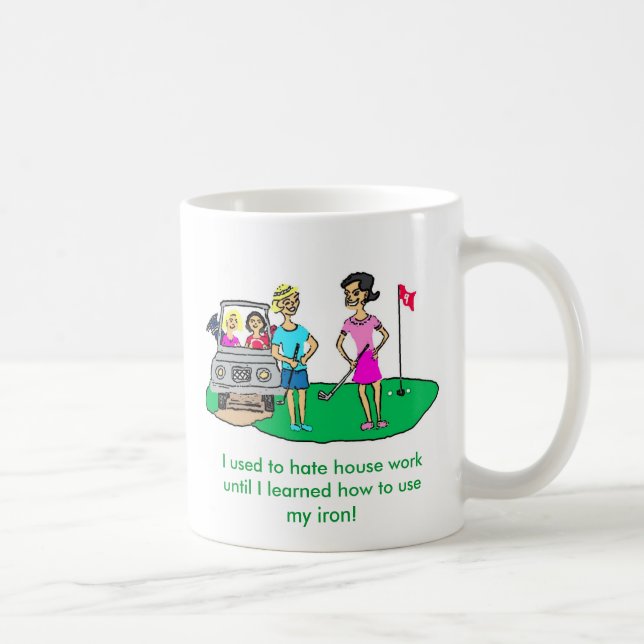 Madame Golfer Cartoon Mug (Droite)