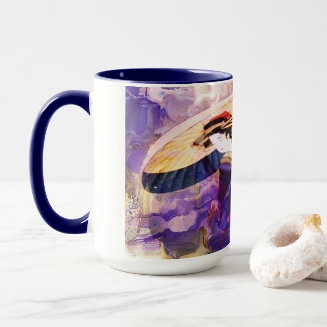 Madame japonaise Custom Combo Mug (Avec donut)