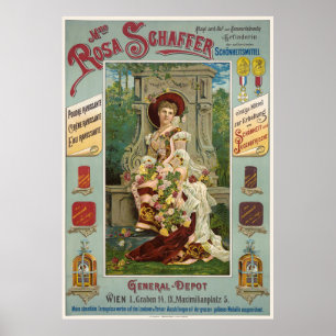 Madame la Rose Schaffer Autriche Poster vintage an