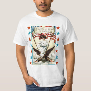 Madame Liberty avec Eagle et le T-shirt d'étoiles