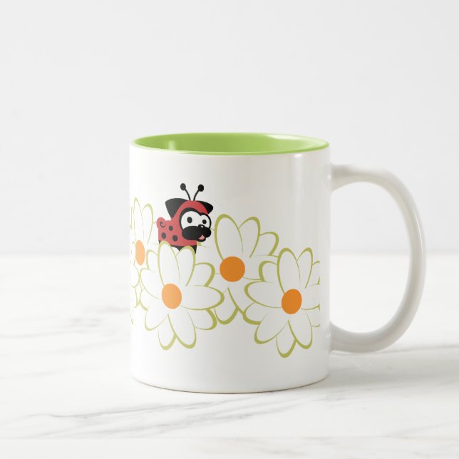 Madame Pug Mug (fleurs de White&Green) (Droit)