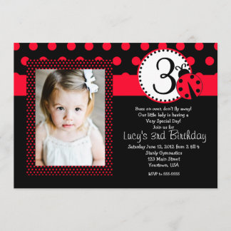 Madame rouge Bug Party Birthday Invitation