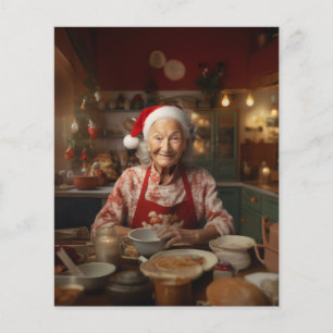 Madame Santa prépare un gâteau