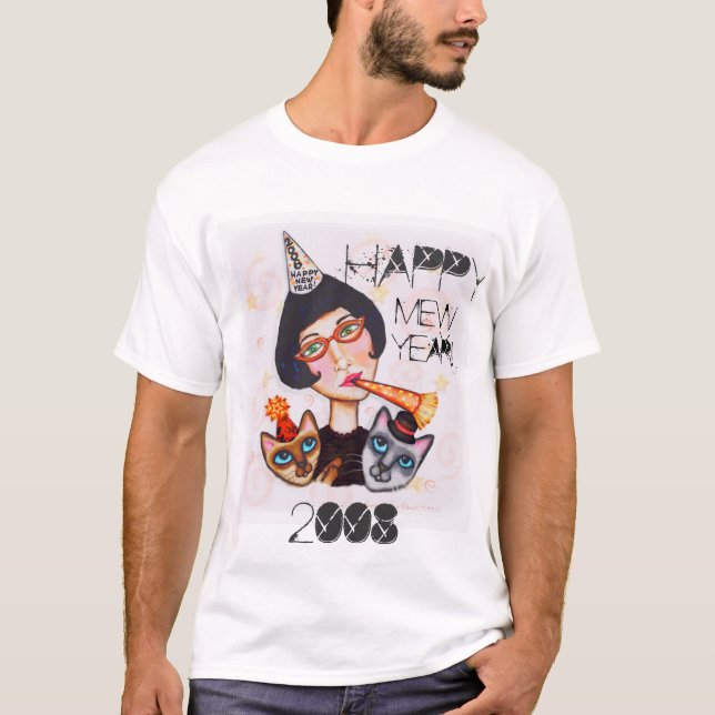 Madame T-Shirt de chat de nouvelle année (Devant)