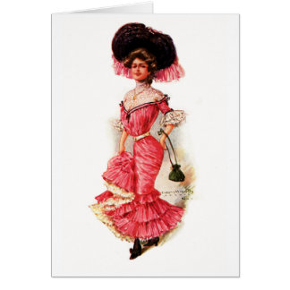 Madame victorienne dans la robe rose