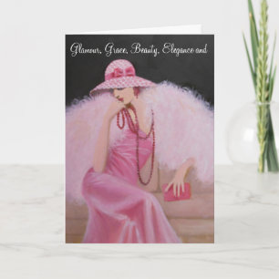 Madame vintage fascinante, carte d'anniversaire