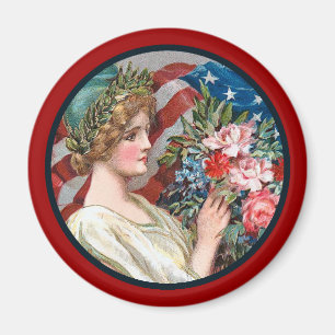 Madame vintage Liberty_Round Magnet